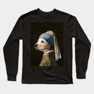 The Labrador with a Pearl Earring - Print / Home Decor / Wall Art / Poster / Gift / Birthday / Labrador Lover Gift / Animal print Canvas Print Long Sleeve T-Shirt